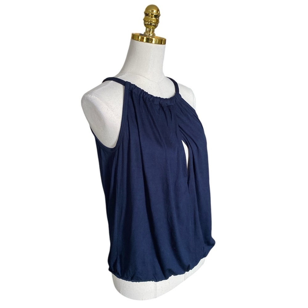 Trina Turk 'Imma' Sleeveless Jersey Halter Top, Navy Blue Size S - Picture 2 of 7
